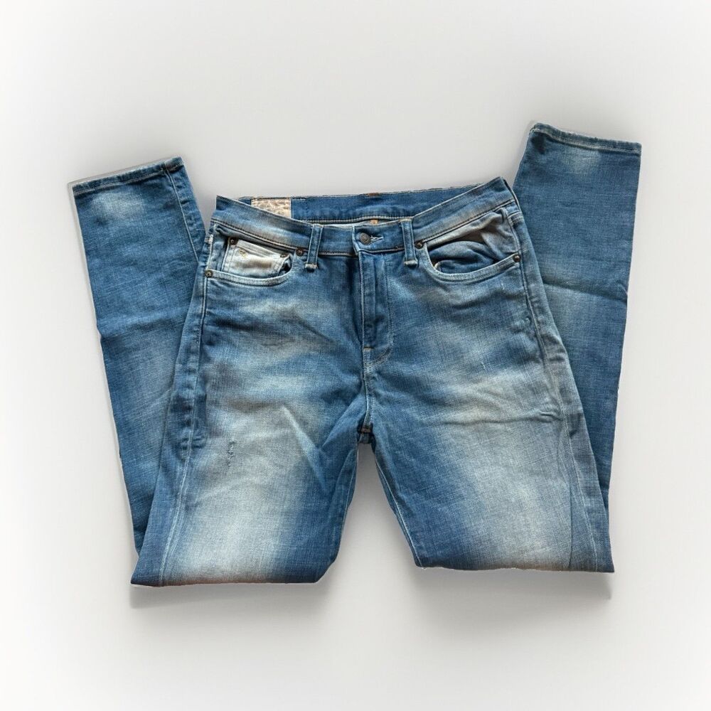 Polo‎ Women’s Blue Denim High Rise Tompkins Skinny Jeans 5-Pocket Button Logo